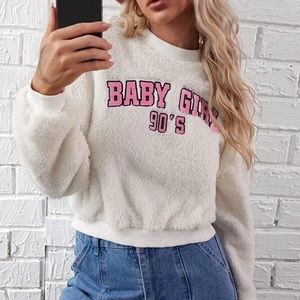 Fuzzy cropped sweater